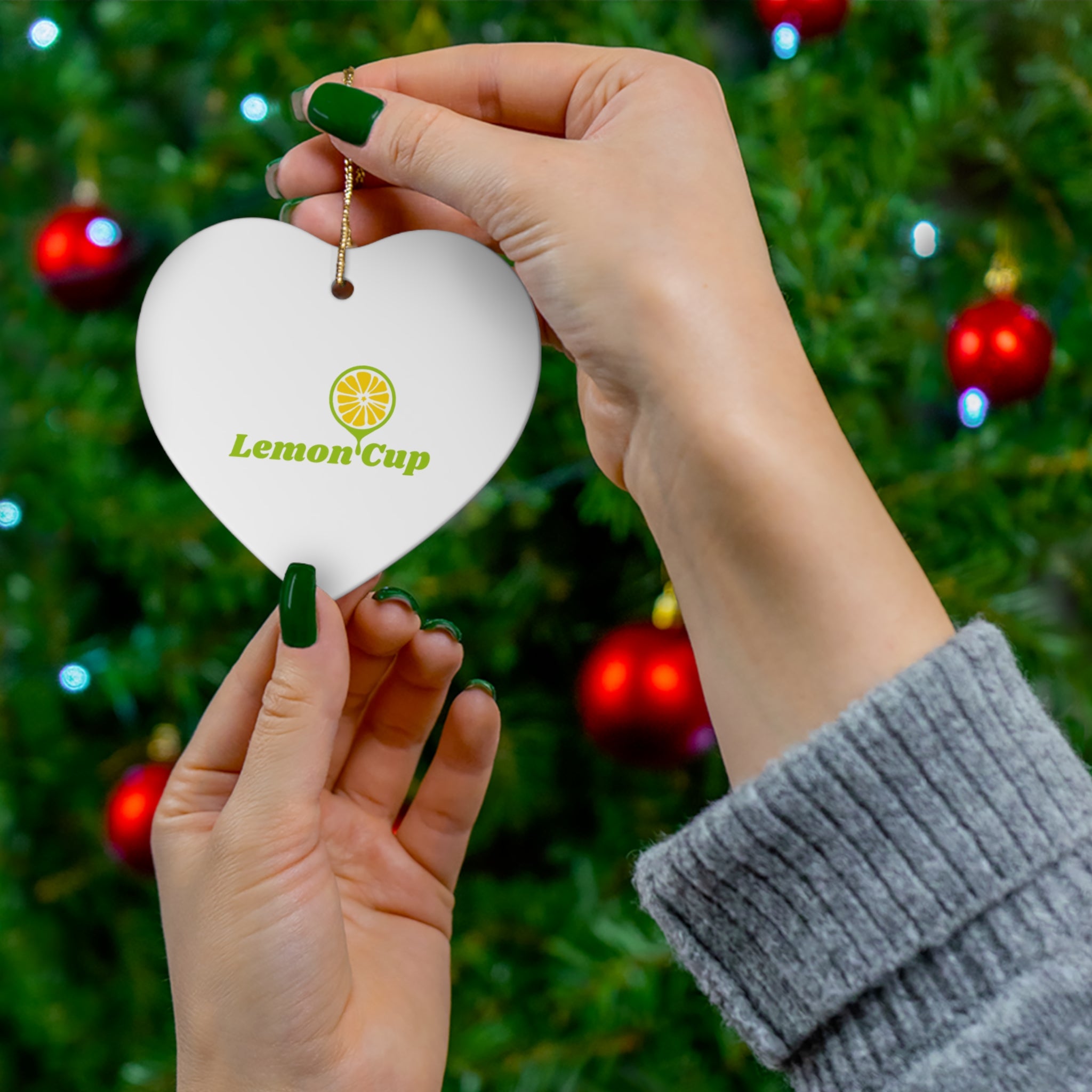 Lemon Cup Ceramic Ornament