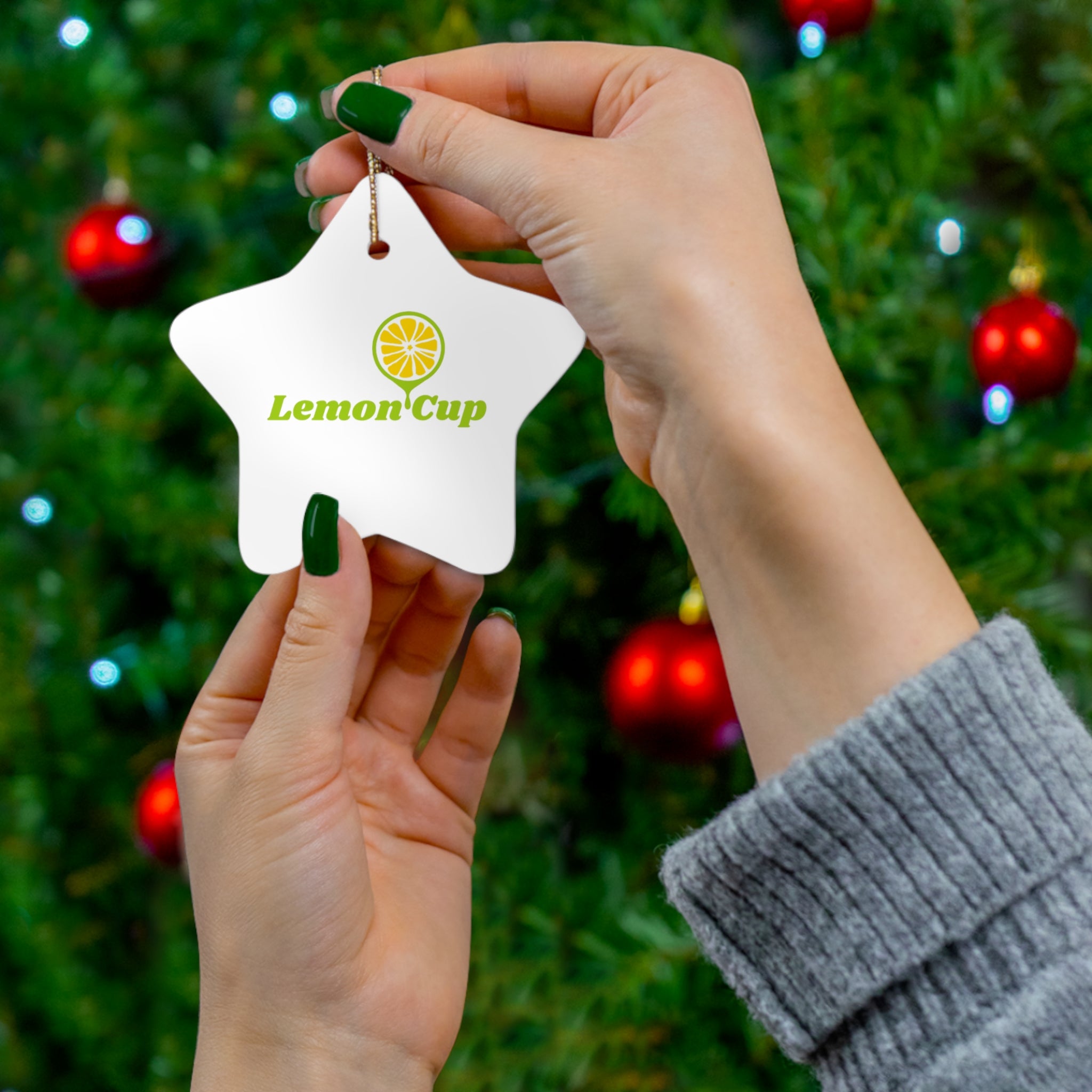 Lemon Cup Ceramic Ornament