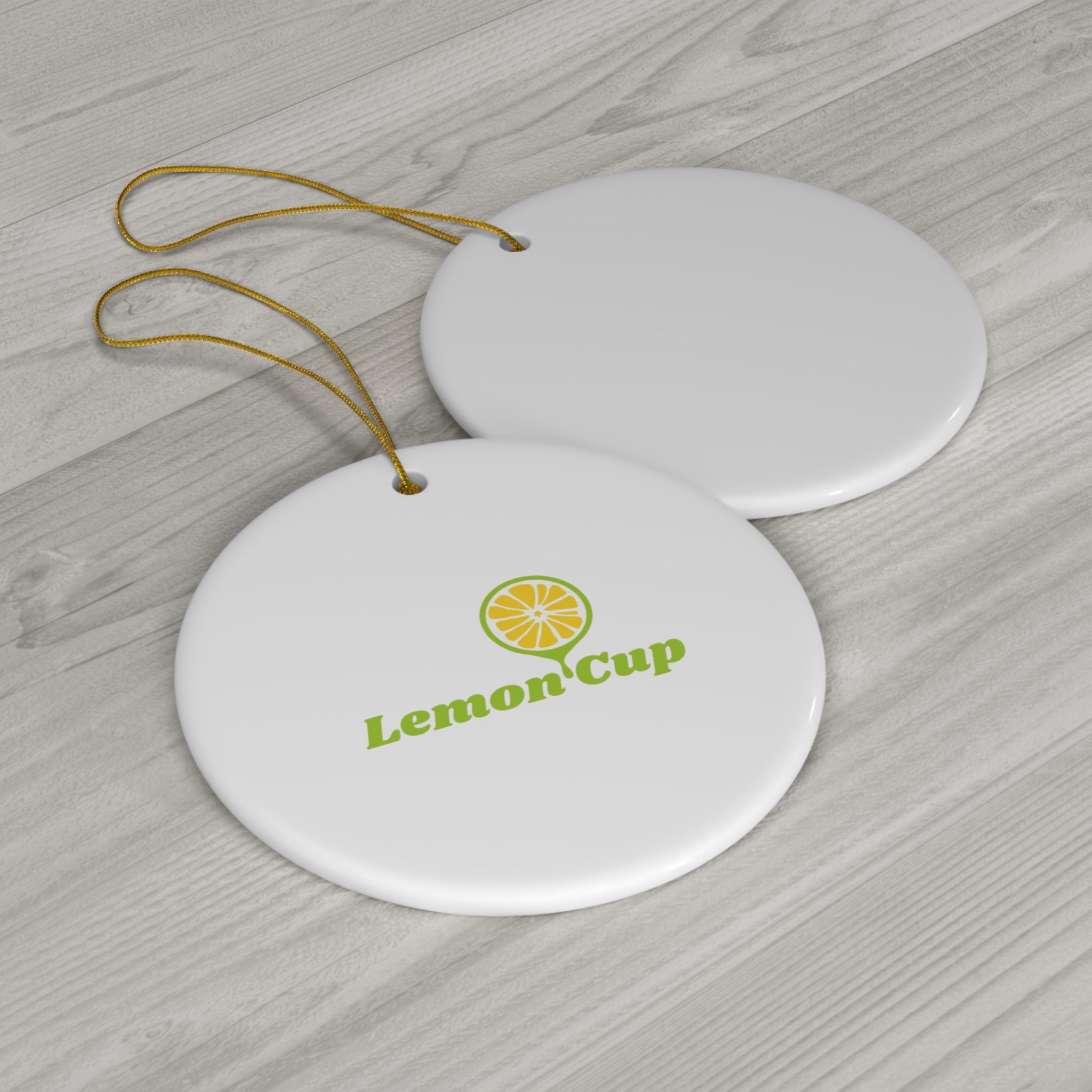 Lemon Cup Ceramic Ornament