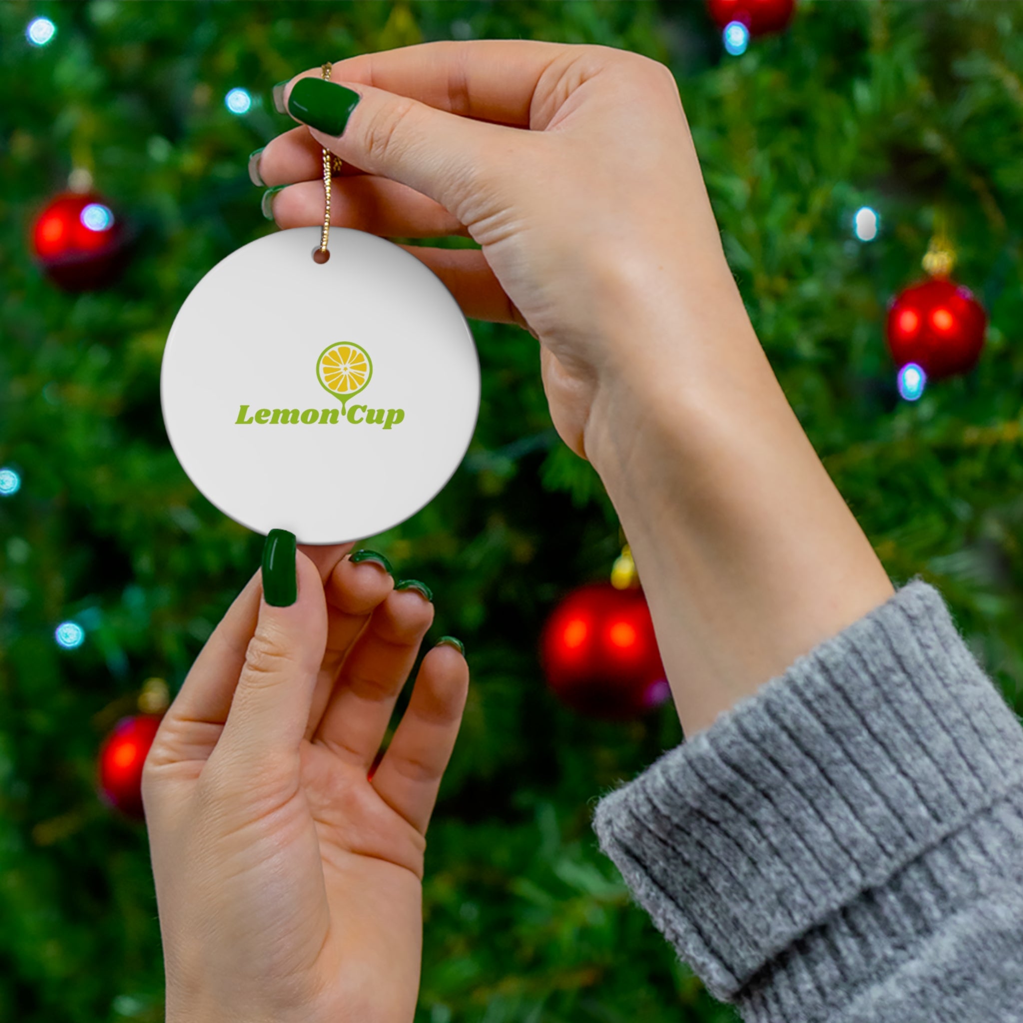 Lemon Cup Ceramic Ornament